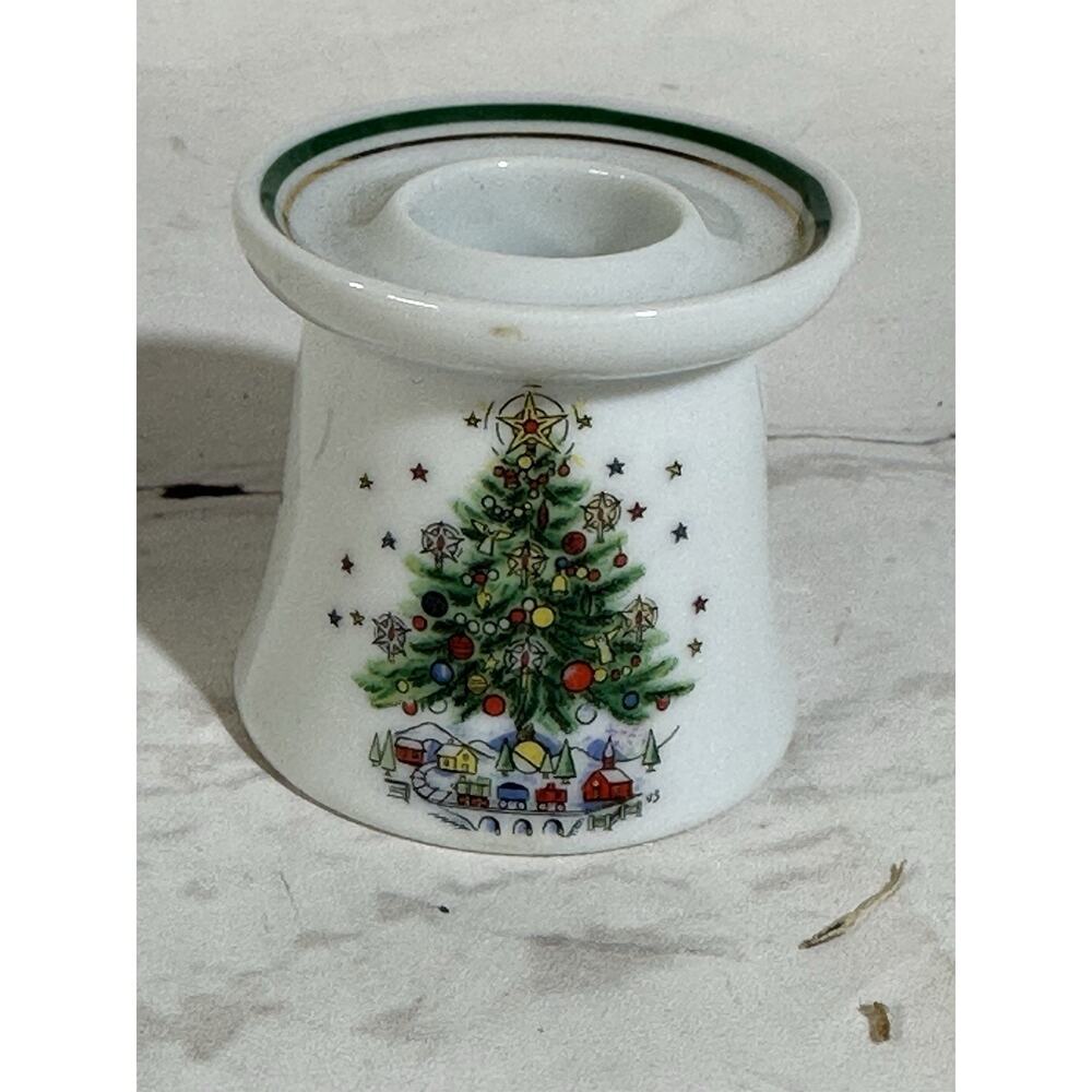 Vintage Christmas Eve Tapered Candle Holder